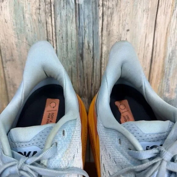 Hoka One Clifton 8 Women's 9.5 Wide Blue Orange Summer Song Walking Running Shoe - Picture 12 of 14